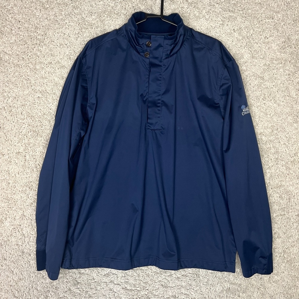 Polo Golf Ralph Lauren Windbreaker Jacket Mens Large Blue 1/4 Zip Button Casual - Picture 1 of 11